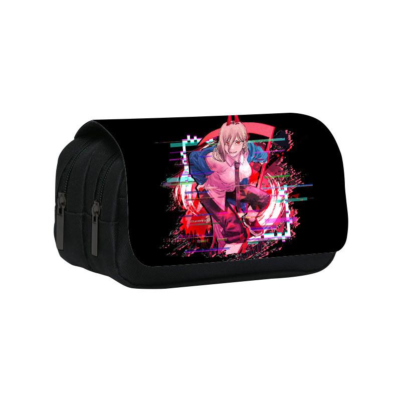 Denji Chainsaw Man Pencil Case Large Capacity Nylon Material Travel School