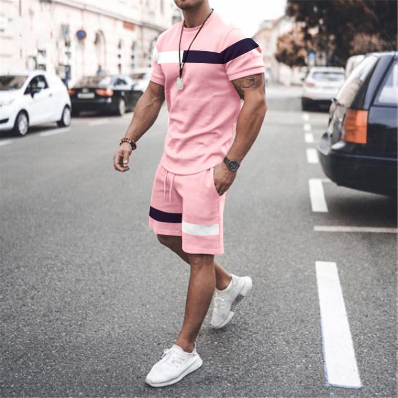 Square Summer 3D Print Casual Tracksuit Men’s Suit Short Sleeve T-Shirt +Street Shorts 2Piece Set