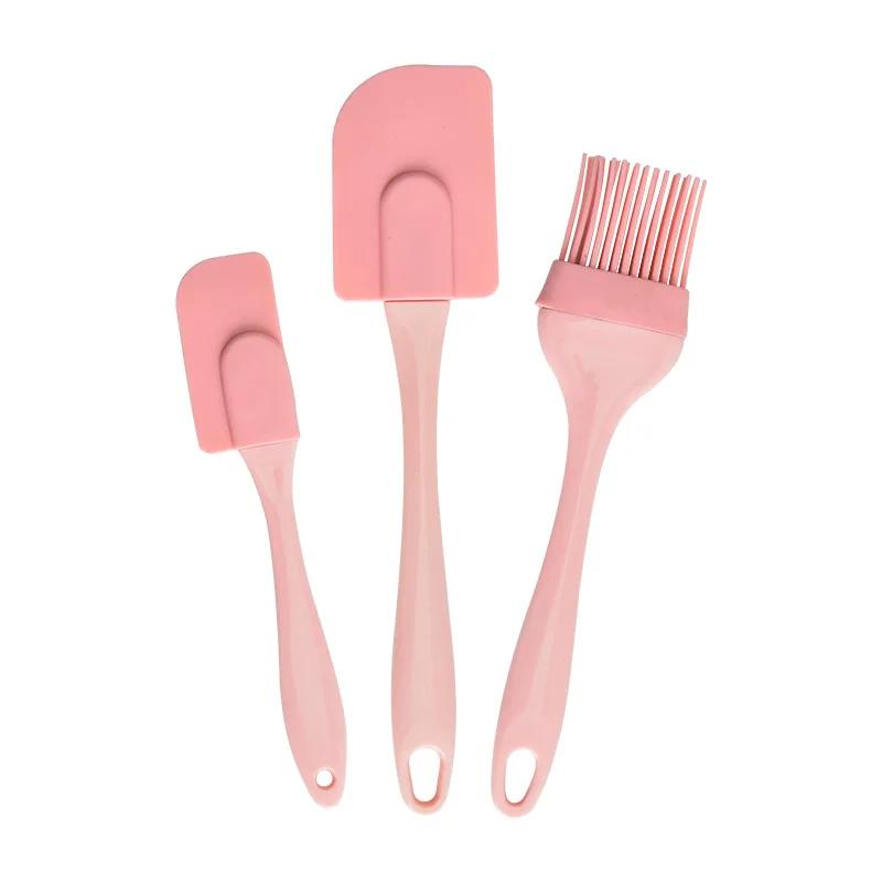 Three Piece Set, Baker's Kitchen Tools, Oil Brush Set, Silicone Oil Brush, Silicone Scraper, Cake Spatula