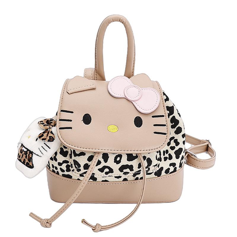 Soft Cute Girl Backpack Cartoon Cute Cat Children Schoolbag Fashion Leopard Print Children'S Mini Backpack