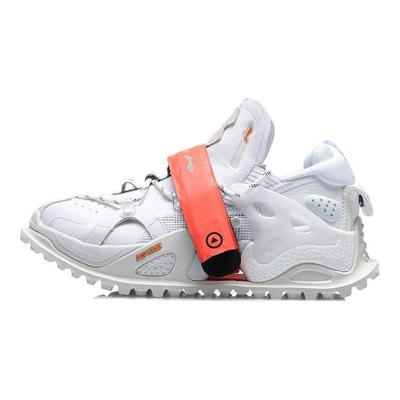 Li Ning Pangu Stoff Stoßdämpfung Rutschfest Abriebfest Atmungsaktiv Low-Top Sportliche Freizeitschuhe Damen Sneaker Weiß AGLQ076-3