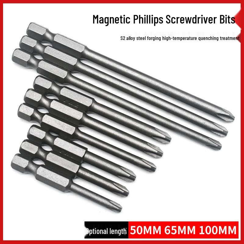 S2 Steel Hardened 1/4" Magnetic Phillips Screwdriver Bit for Drill