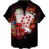 Men's 2024 Casual 3D Shirts Playing Card Printed Fun Shirts Street men's Summer Short Sleeved Clothing Men's Outdoor Clothing