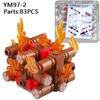 MOC Medieval Furniture Building Blocks Cannon Sheepskin Leather Rack Spinning Wheel Map Desk Loom Bricks Toys Kids Gift
