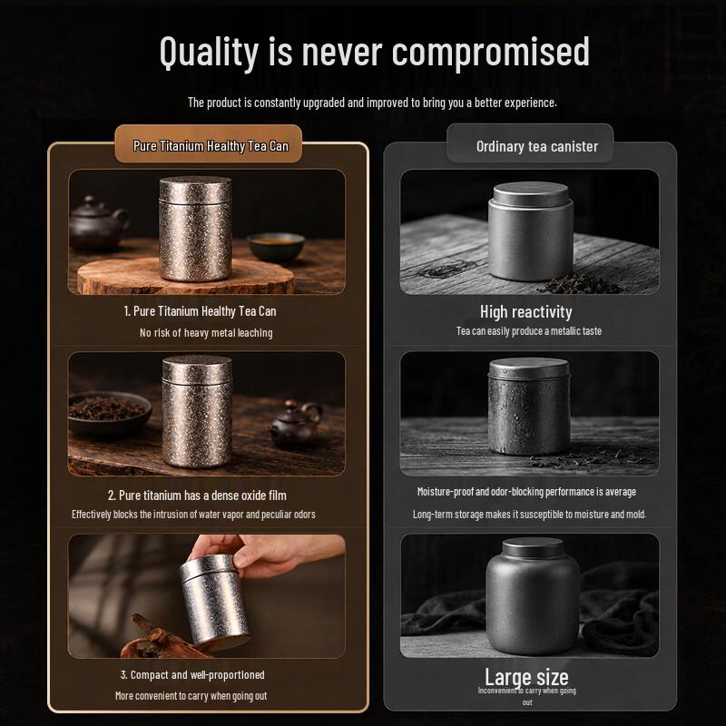 CEZE Pure Titanium Portable Tea and Coffee Storage Canister
