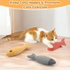 Cat Catnip Toys Fish - Cat Nip Kicker Toy for Indoor Cats, Squeak Interactive Toys for All Breeds Kitten, 3 Pcs Plush Pillows Soft and Durable for Pet