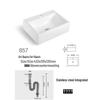 Square Ceramic Wall-Mounted Mini Bathroom Washbasin
