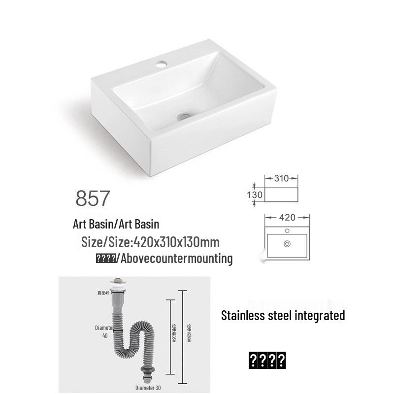 Square Ceramic Wall-Mounted Mini Bathroom Washbasin
