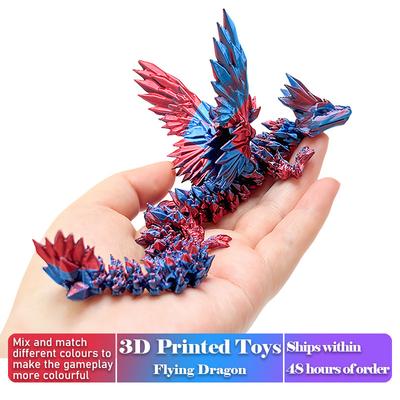 3D-gedruckter Drache mit beweglichen Flügeln - Schreibtischzubehör, kreative Heimdekoration, perfektes Weihnachtsgeschenk