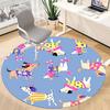 1PCDogs Party Office Round Area Rug, Indoor Mat Suitable For Office, Under Office Chairs Bedroom Living Room Home Decor, Room Deco028