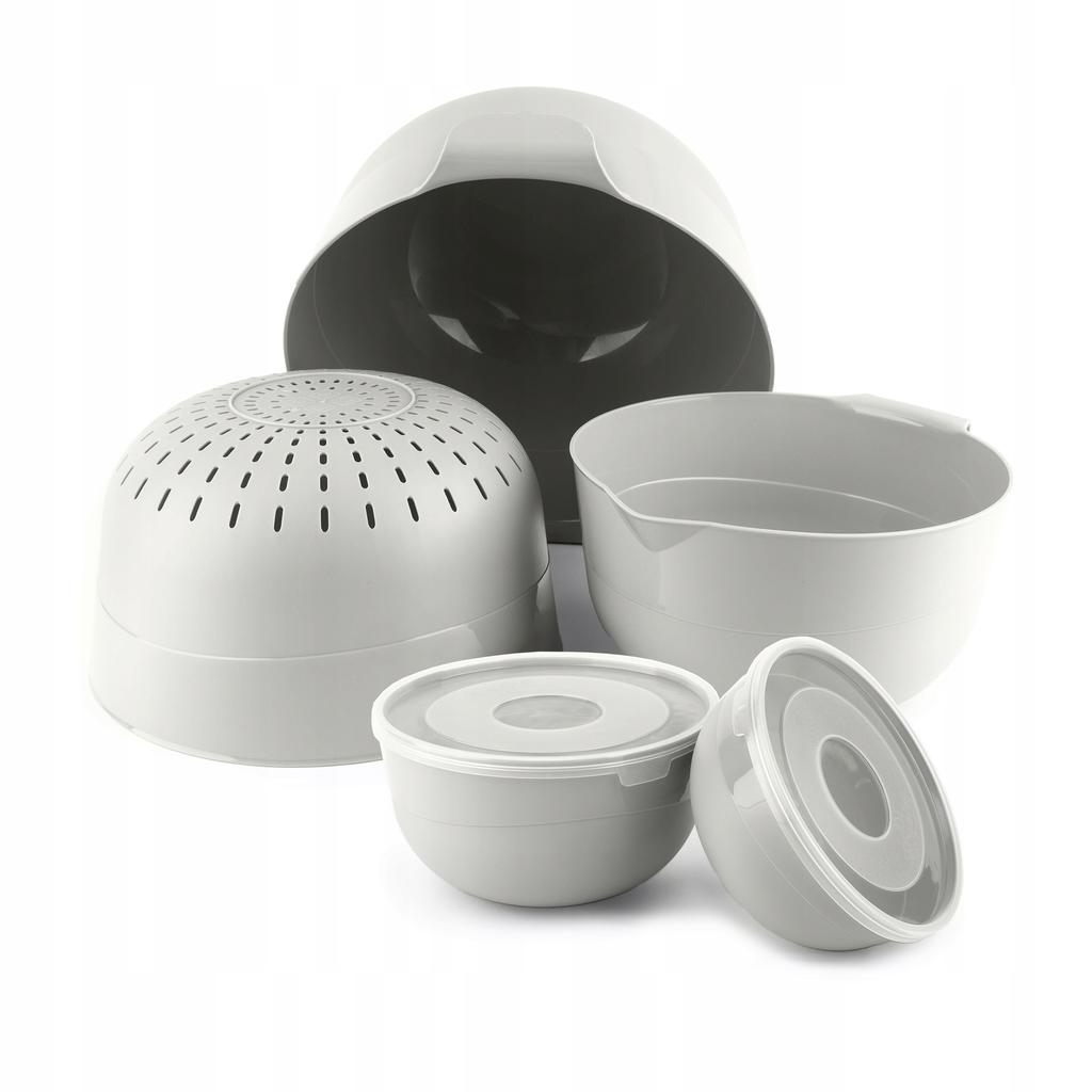 KADAX Set of 7 Kitchen Bowls + 3L Colander Plastic
