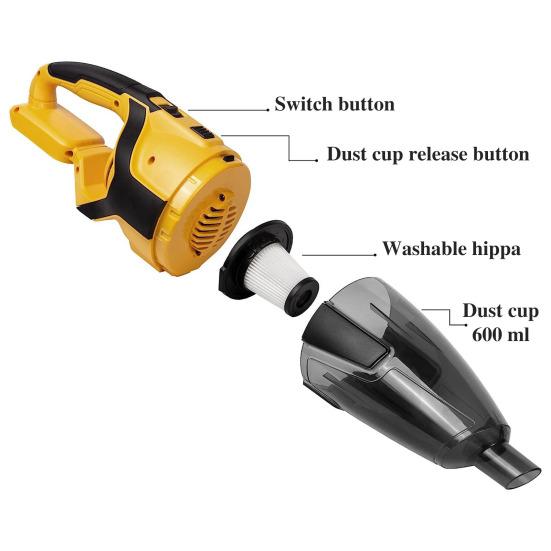 Cordless Handheld Vacuum Cleaner 200W Portable Car Vacuum Cleaner with 3 Filter 10KPa Suction