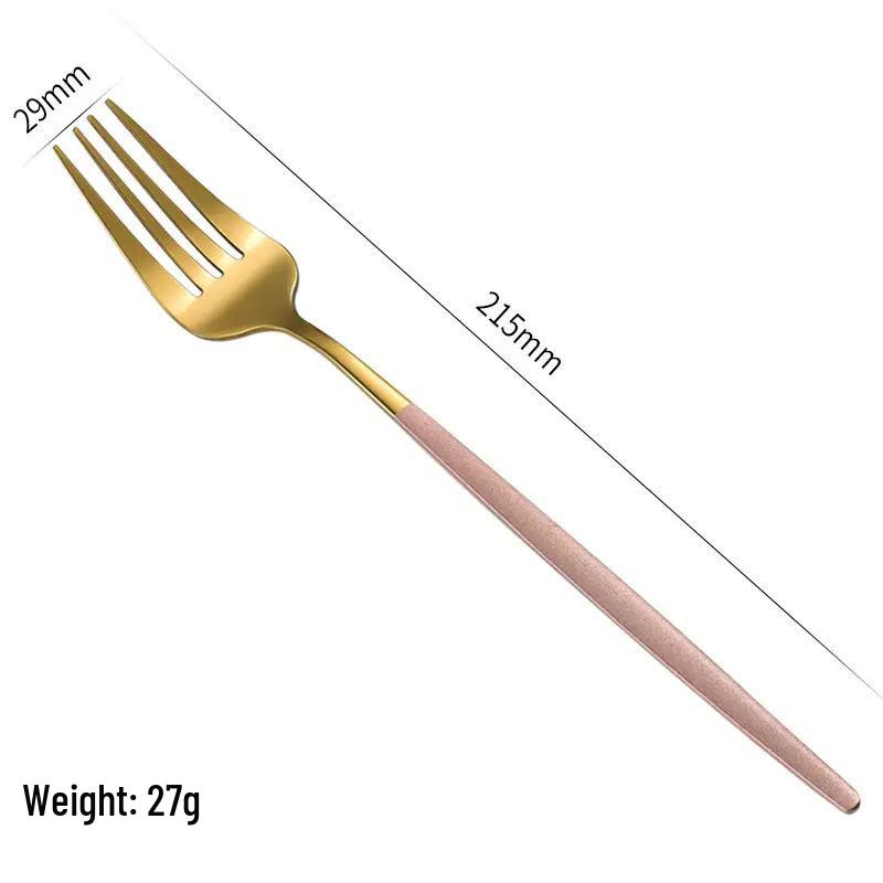 Gold Spray 410 Stainless Steel Cutlery Set (4-Piece) - Steak Knife, Fork, Spoon & Teaspoon - Ideal for Gift-Giving