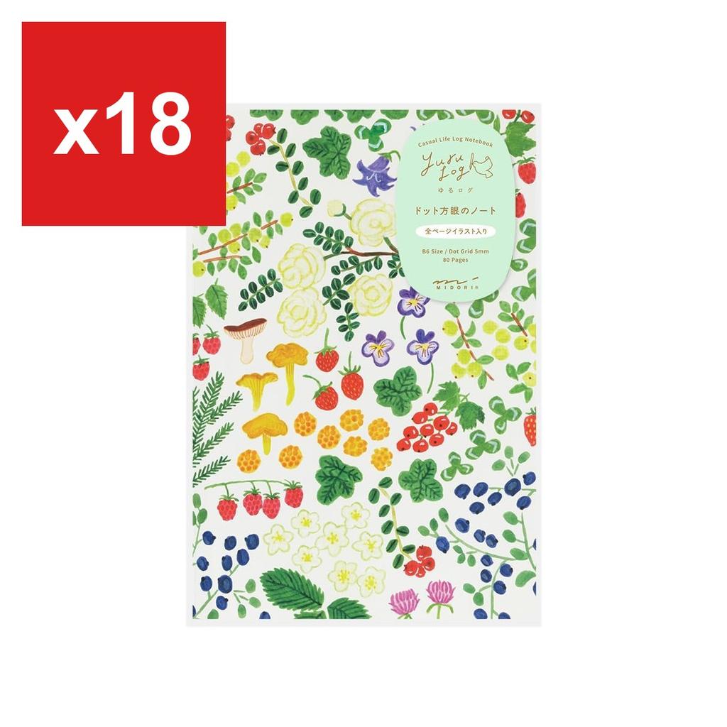 Midori Yuru-Log Casual Notebook, B6 - Nordic Pattern
