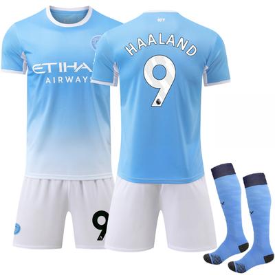 2627 Man City Quick-Dry Home & Away Kit: Men's Short Sleeve Jersey Set for Summer