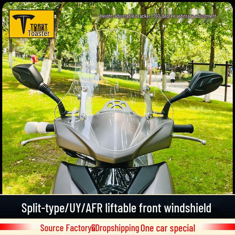 

Регулируемое утолщенное ветровое стекло для скутеров Haojue AFR125 UY125 Height 45cm, Thickness 5mm