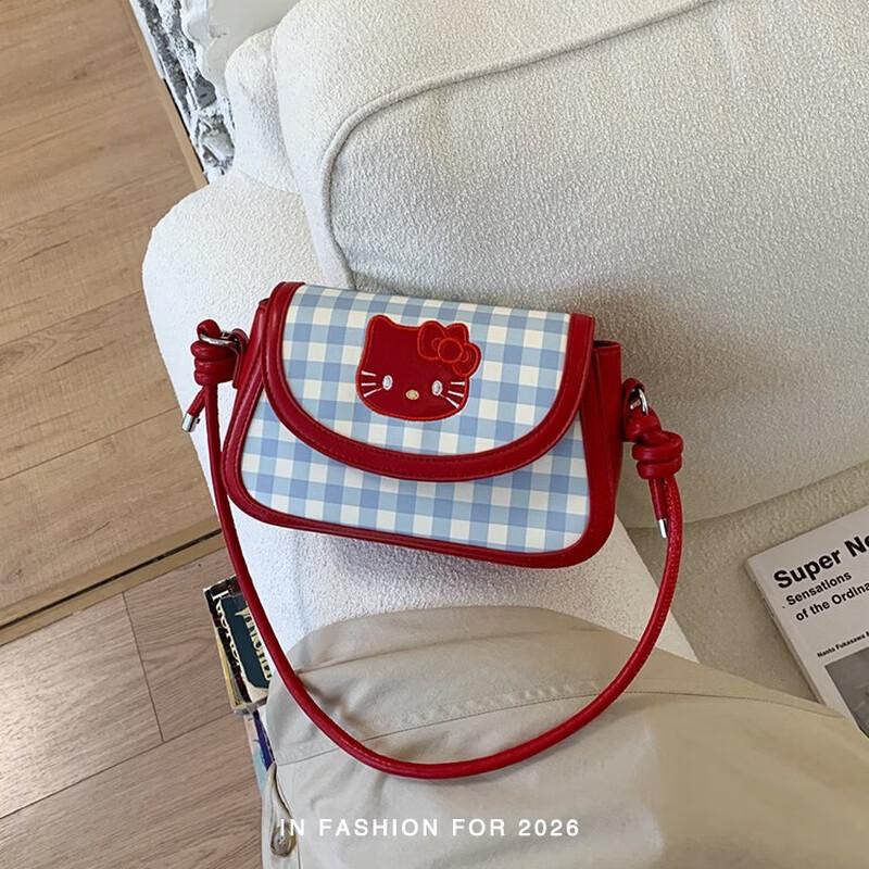 OGAR Cute Red Plaid Crossbody Shoulder Bag Small Bag