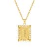 European and American style simple square 26 letter pendant necklace women's personality high-end design jewelry