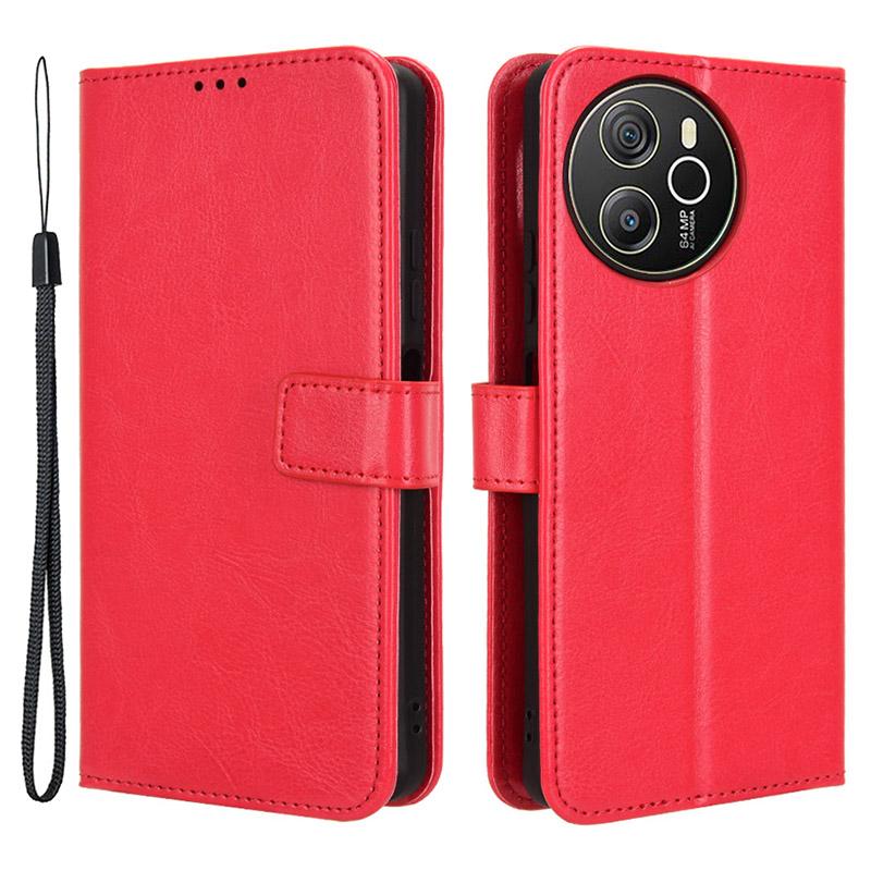 

Для Blackview Shark 8/Oscal Tiger 12 Чохол-гаманець Шкіряний чохол для телефону з текстурою Crazy Horse Red