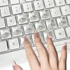 Adesivos de Teclado para Unhas Longas 24 Peças Capas de Teclado Elevadas Transparentes com Design de Cabeça de Gato Bolhas de Teclado para Mulheres Homens Adolescentes