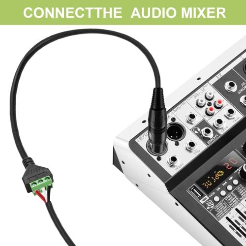 Xiatiaosann 2pcs 3-Pin XLR to Terminal Converter Adapter, 3-Pin XLR Female to Terminal Converter Cable with Driver for Speakers, Sound Equipment, Micr