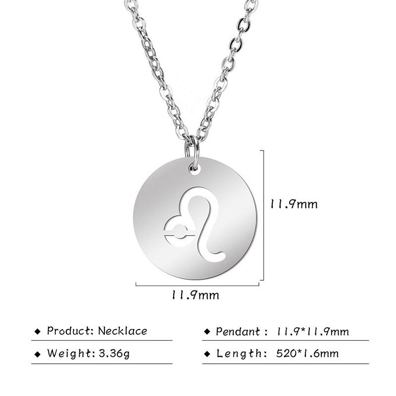 

Ожерелья из нержавеющей стали со знаком зодиака, 12 колье-подвески в виде созвездия, Овен, Весы, Лев, колье, подарок на день рождения Leo-S