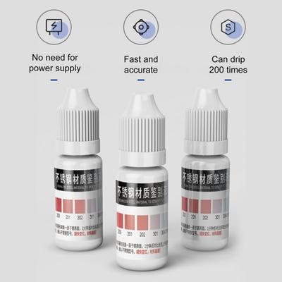 1/2 ks 10 ml Nerezová ocel Testovací kapalina 200-316 Nerezová ocel Testovací činidlo Inspekce kovů