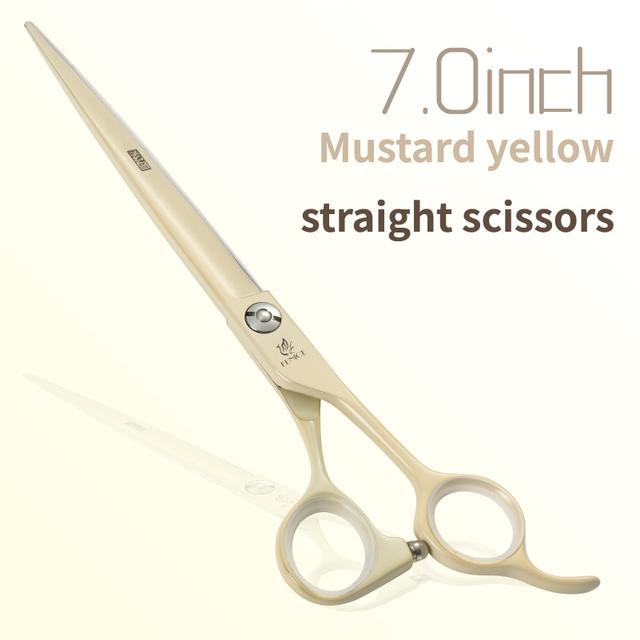 Fenice Professional 6.5/7 Ίντσες JP440C Μακαρόν Πολύχρωμο Ευθεία Κοπής Καμπυλωτό Αραιώματος Ψαλίδι 4 τεμ. Σετ Ψαλίδια Καλλωπισμού Κατοικίδιων