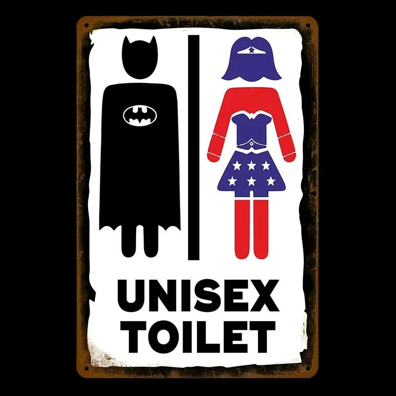 Vintage Funny WC Metal Sign Plaque - Lavatory Toilettes Design - Wall Art Perfect for Bar Club Bathroom Restroom Decoration
