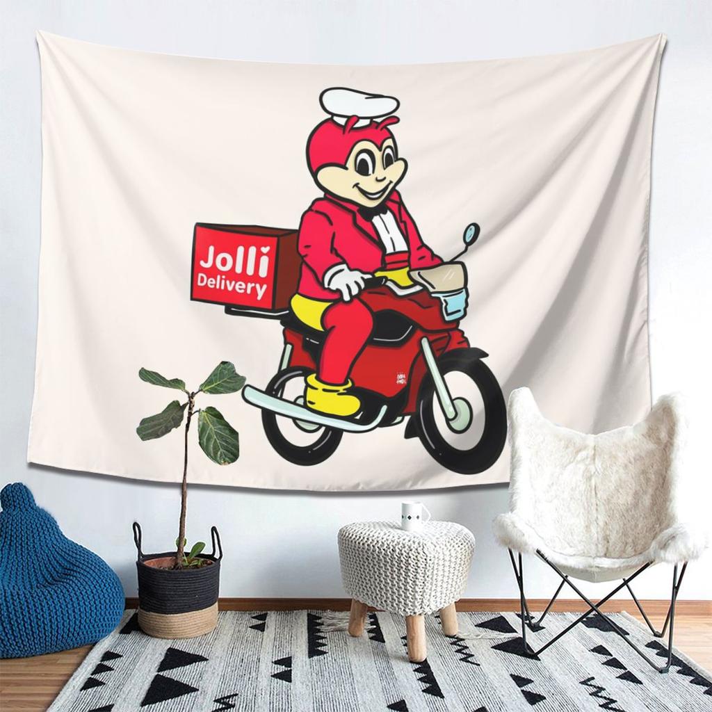 JOLLIBEE DELIVERY FILIPINO FOOD POCKET TEE Tapestry Wall Hanging Aesthetic Home Decoration Tapestries for Dorm Room