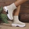 Women's Ankle Boots Elastic Socks Sneakers Breathable Mesh Casual Shoes Fashion Mesh High Top Boots for Women Zapatos Mujer2025