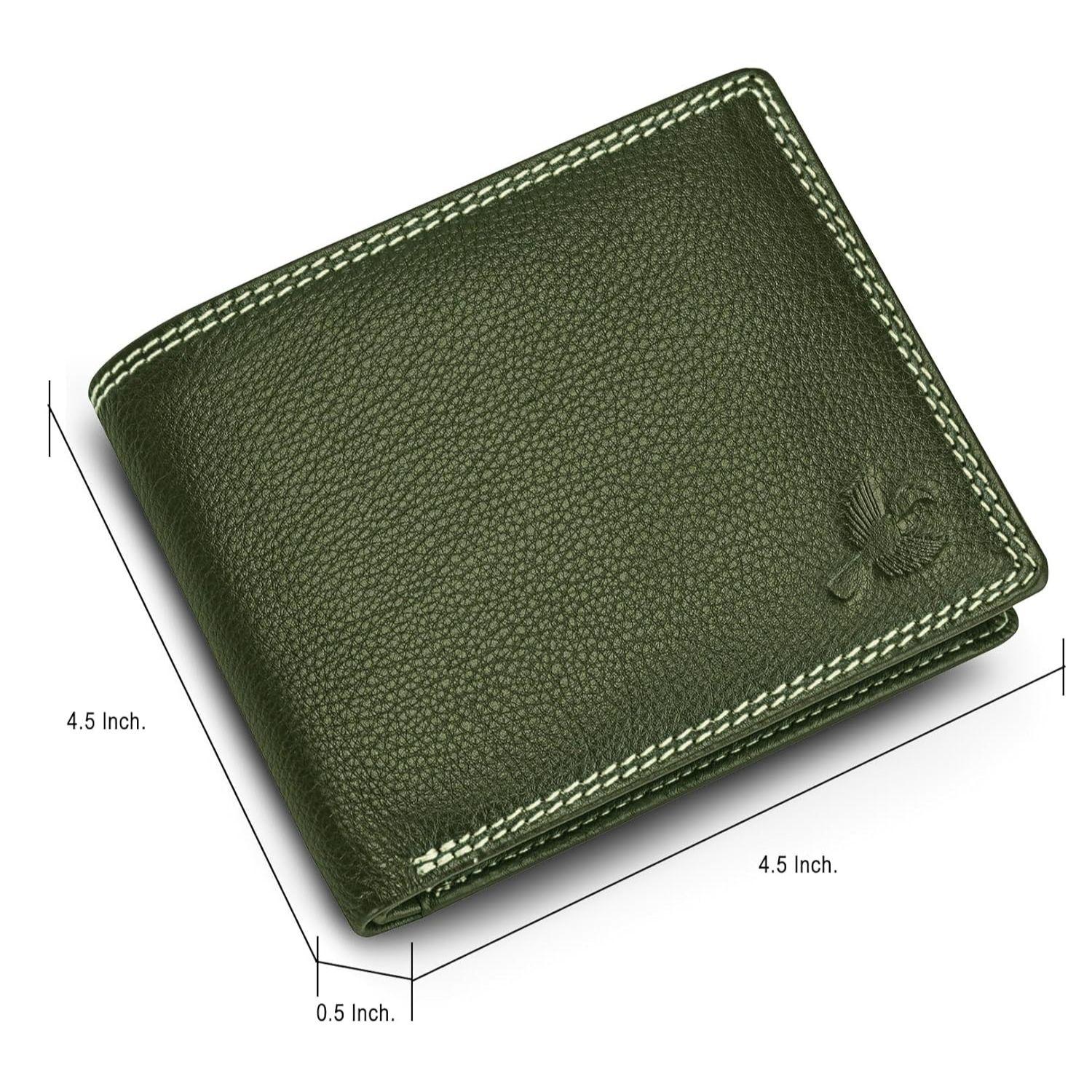 Stella оливково-зеленый кошелек из натуральной кожи для мужчин — фото 5