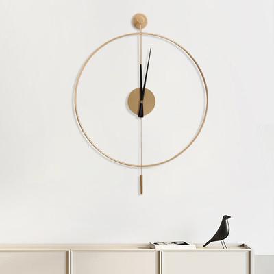 Silent Non-Ticking Wall Clock, Modern Gold Round Iron Battery Operated Quartz Movement Kitchen Living Room Bedroom Home Decor
