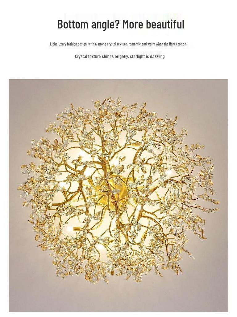 Villa Crystal Branch Chandelier: Elegant American French Luxury for Grand Living Rooms and Halls