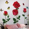 Valentine's Day Gift Red Rose Wall Sticker Classic Romantic Home Decor for Living Room Bedroom