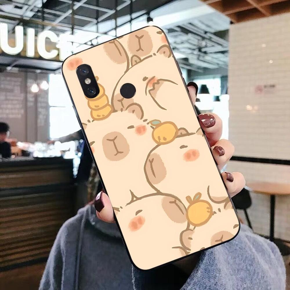 Cartoon Capybara Phone Case For Xiaomi Mi 5X 8 9 10 11 12 Lite Pro 10T PocoX3pro PocoM3 Note 10 Pro Lite