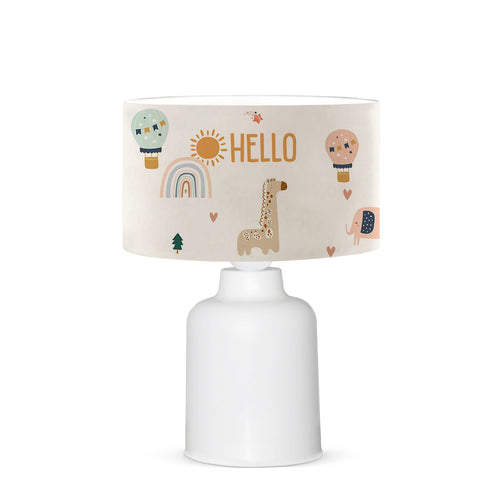 Fabric Printed Hello Friends Patterned Kids Room Lampshade | ByLamp
