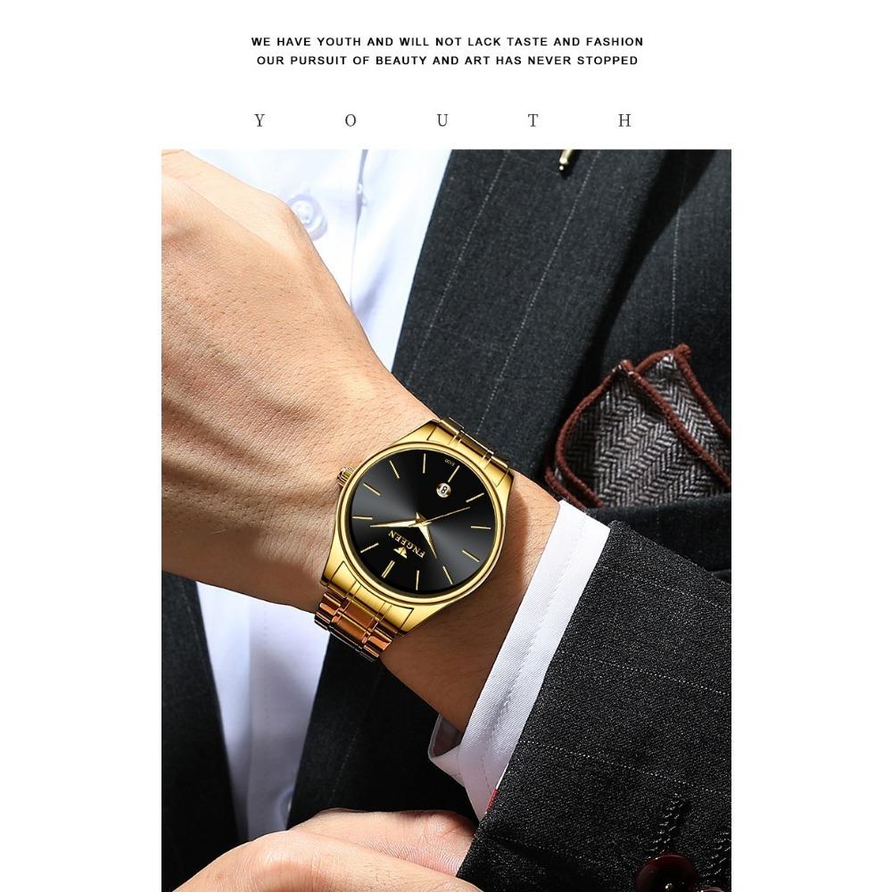 Men's Watch Brand Light Luxury Stainless Steel Calendar Waterproof Men's Business Leisure Fashion Quartz Watch