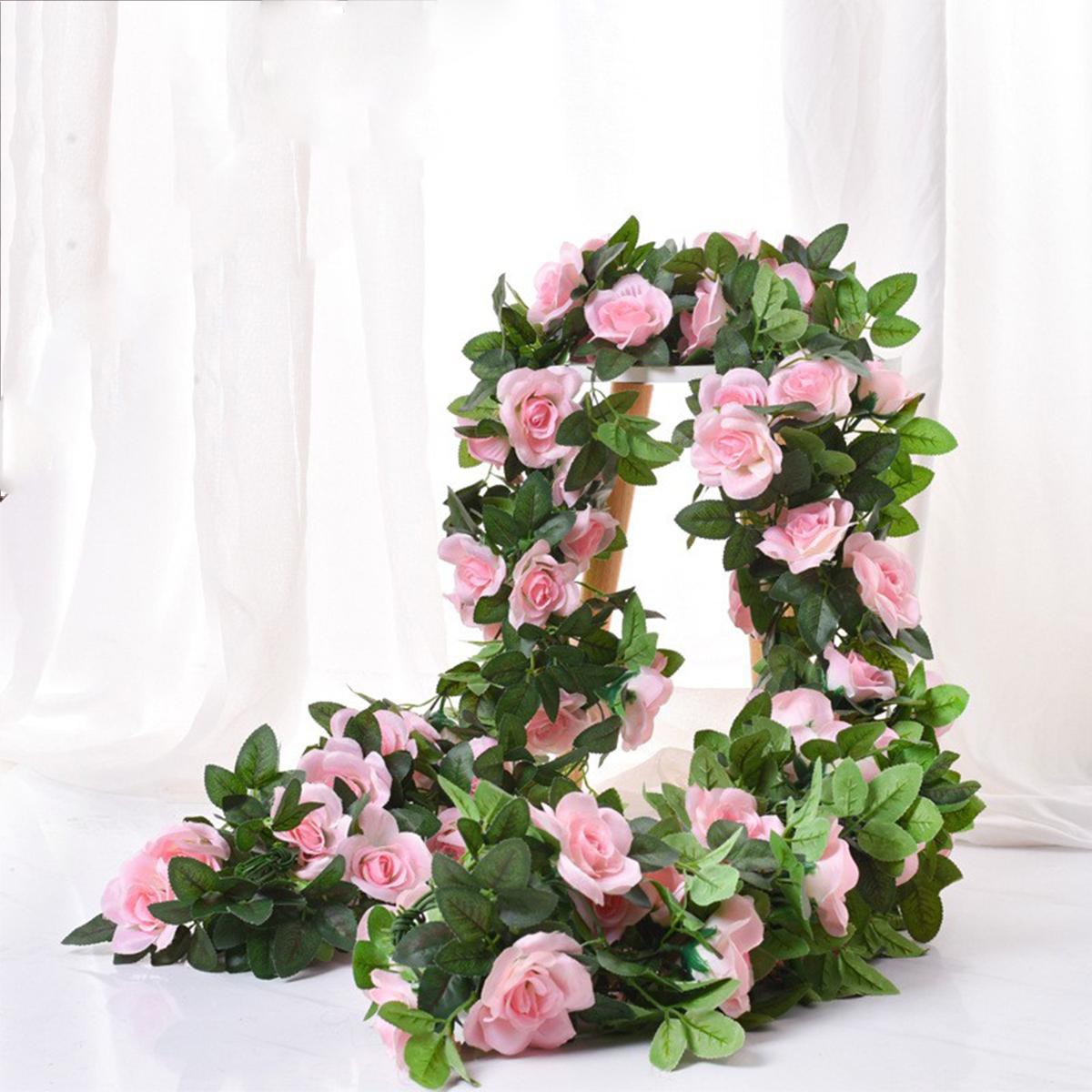 

Ultra-long Realistic Flower Art Vines White Rose Vines for Indoor and Outdoor Wedding Party Arches, Villa Fences Balcony Decor розовый