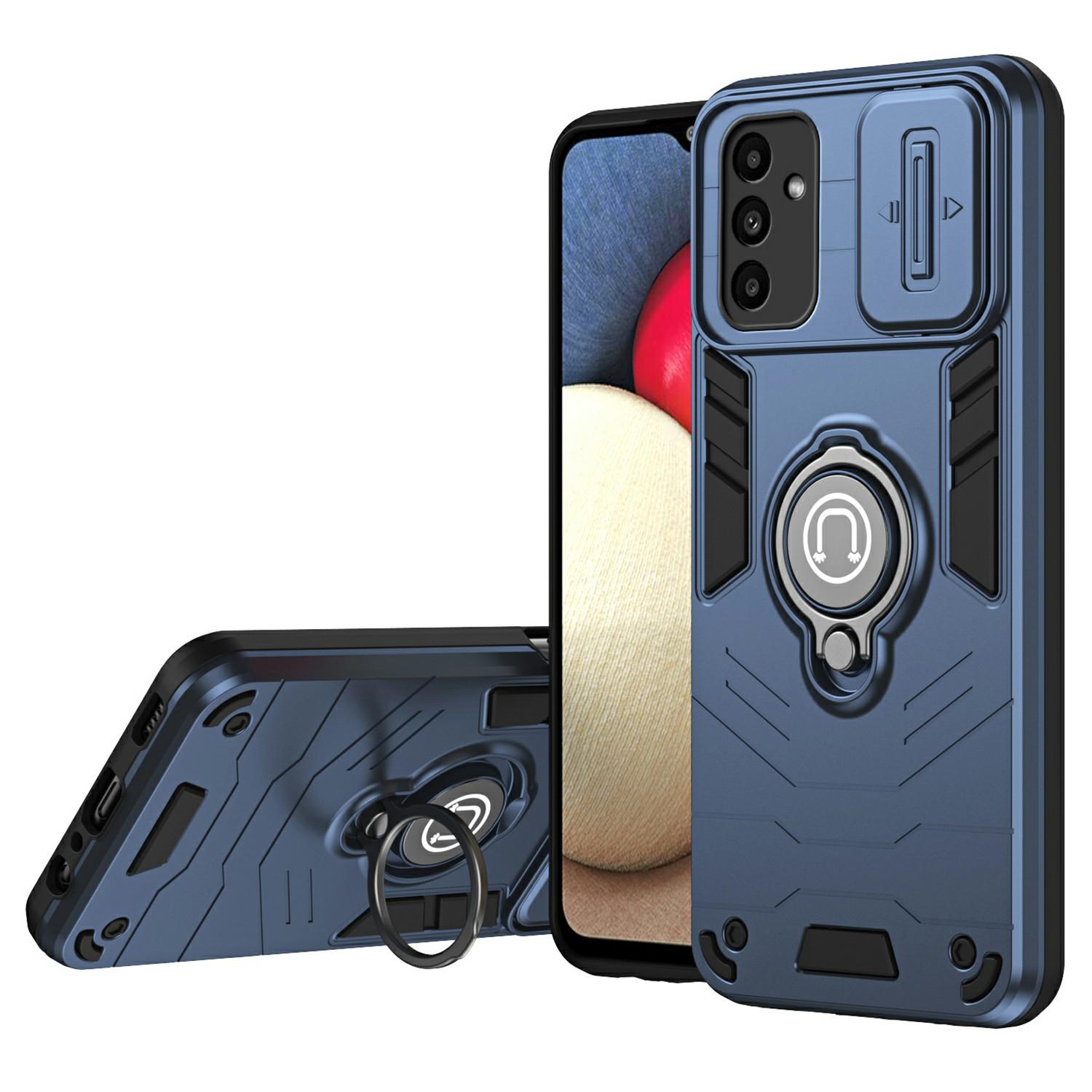 

Чохол для Samsung Galaxy A16 4G/A16 5G з ковзною шторкою для камери Camshield та підставкою, PC+TPU чохол для телефону Blue