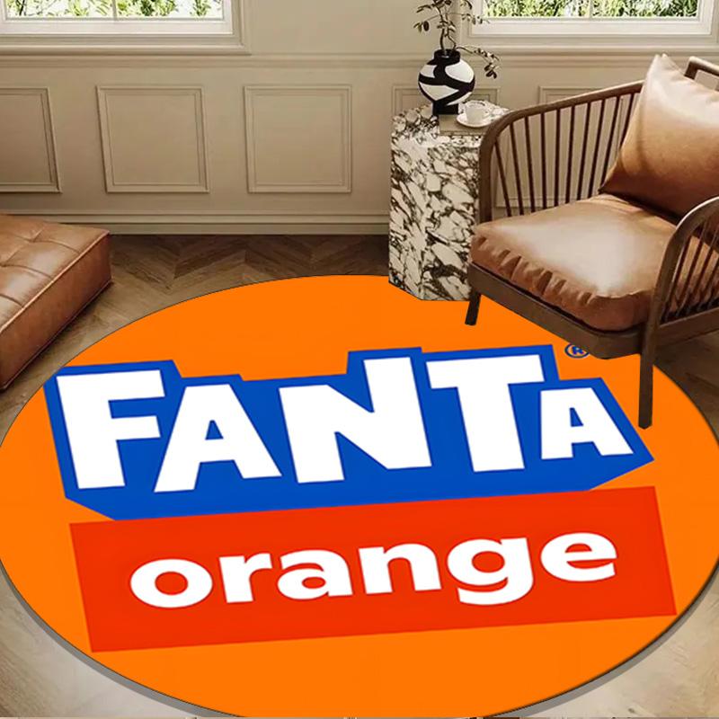Fanta Orange Refreshment Round mat Home Decor, Chair rug For livingroom,Bedroom, doormat home decor Birthday Gift Christmas Gifts