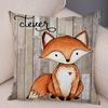 45x45 Cm Colorful Nordic Fox Owl Pillowcase Decorative Squirrel Pillowcase