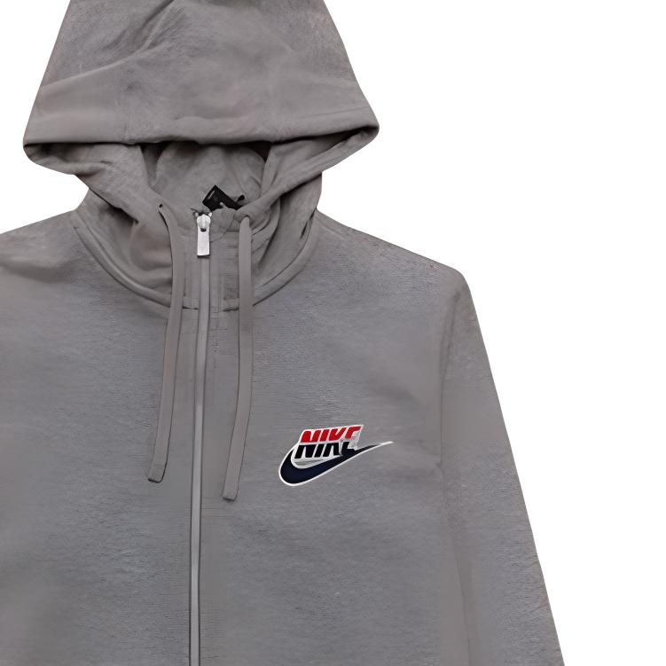 Men's Nike Sweatshirts Men's Gray Hooded Moderate Cardigan