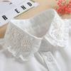 Vintage White Woman Fake Collar Black Crystal Lady Detachable Collar shirt Neckwear False Collar With Beads Clothing Accessories