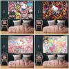Cute Cartoon Cinnamoroll Sanrio Hello Kitty My Melody Tapestry Room Decoration Home Decor Bedroom Wall Hanging Fabric