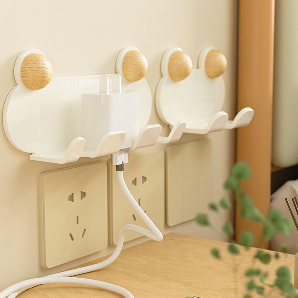 Cartoon Animals Power Plug Socket Holder Punch-free Socket Storage Rack Plug Bracket Kitchen
