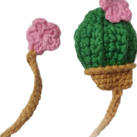 Crochet Cactus Bookmark Hand-crocheted Knitting Bookmark Office Decoration Vibrant Color Party Favors