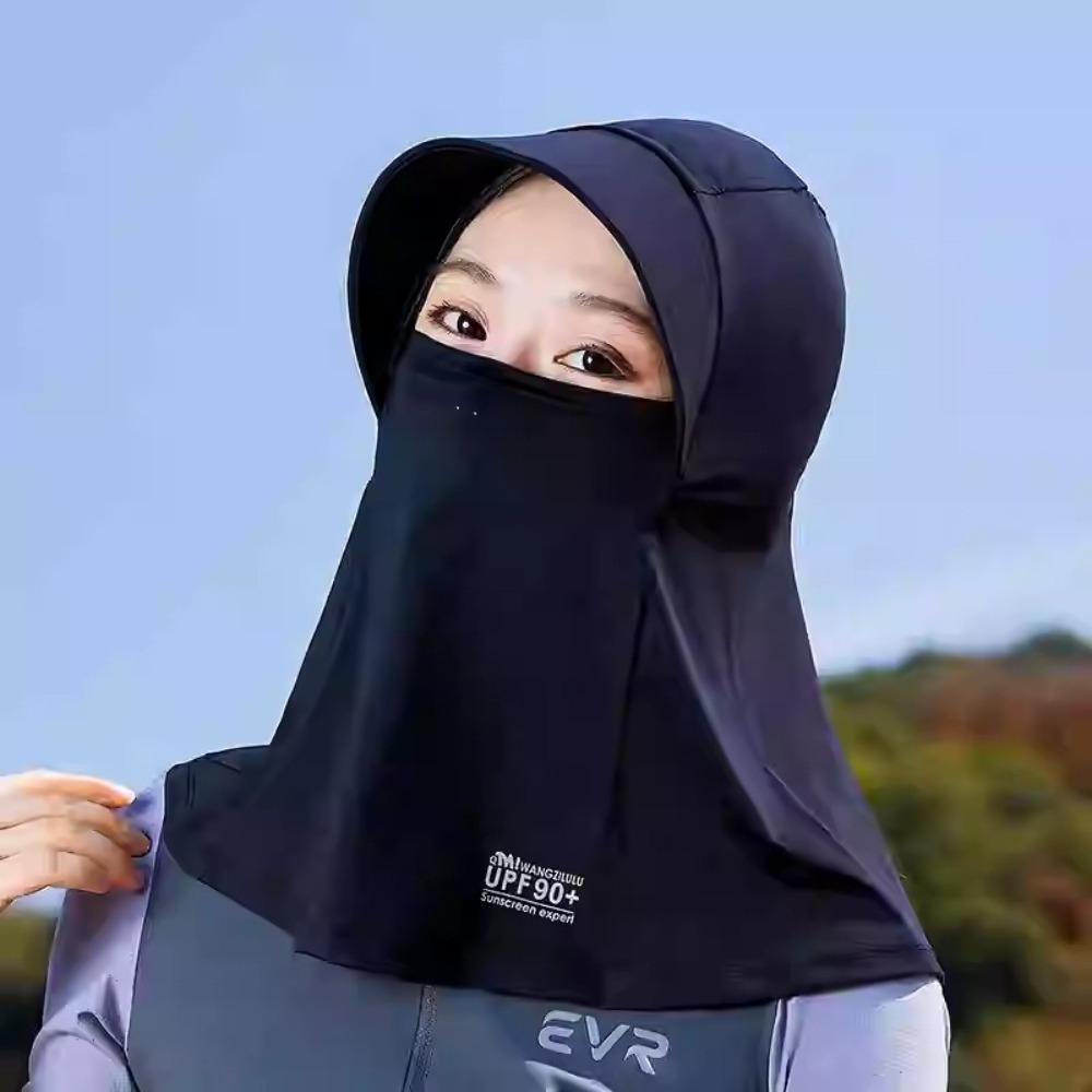 Eisseide Schirmmütze mit Schal Sonnenschutzhut Neue Überzieh-Mütze Unisex