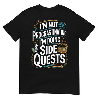Camiseta unisex para adultos, color negro, estilo clásico moderno, ideal para amantes de los juegos de rol y las aventuras.