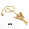 Goldfarbene Vintage Edelstahl Friseurkette Exquisiter Scheren Kamm Anhänger Professionelles Symbol